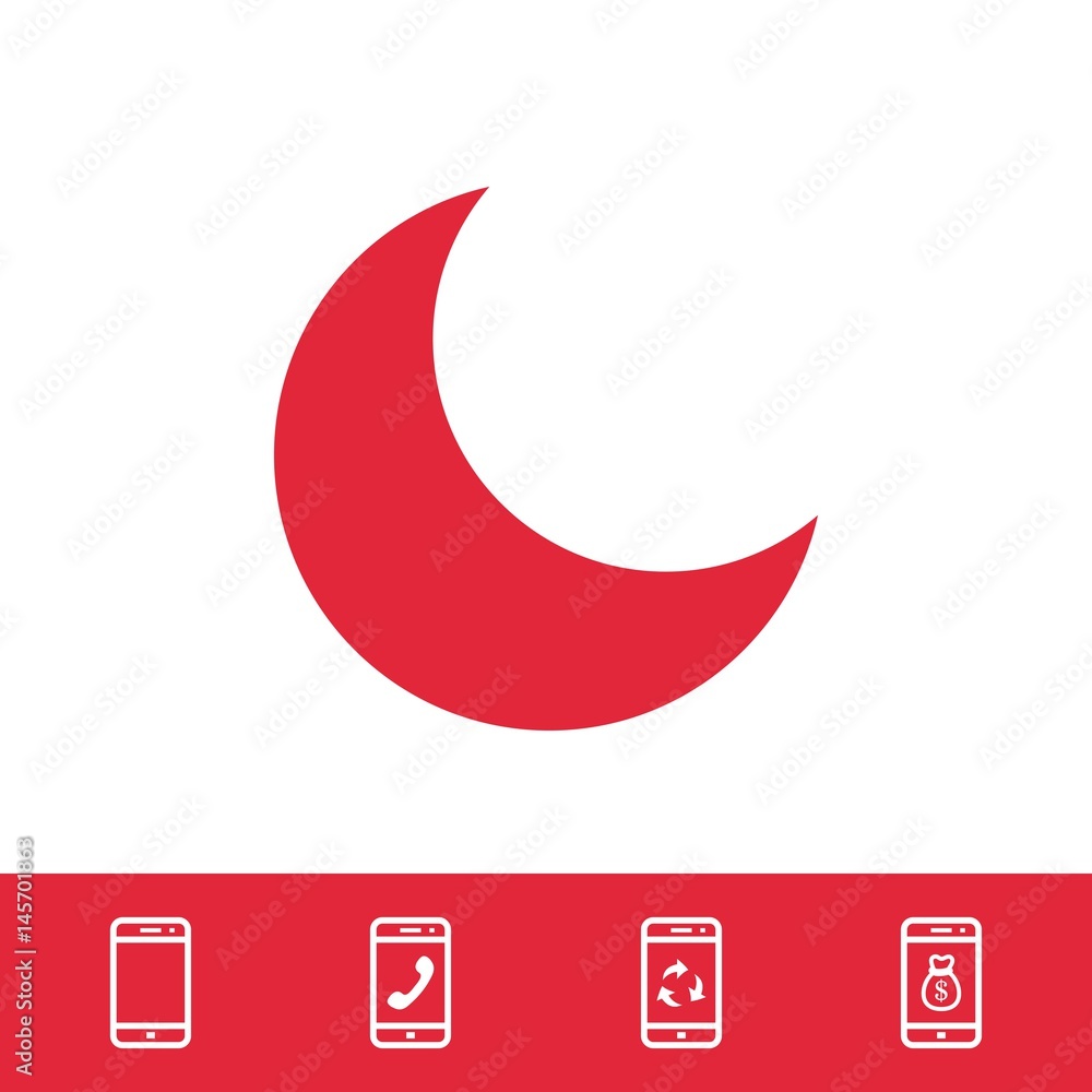 moon icon stock vector illustration flat design moon icon stock vector illustration flat design
