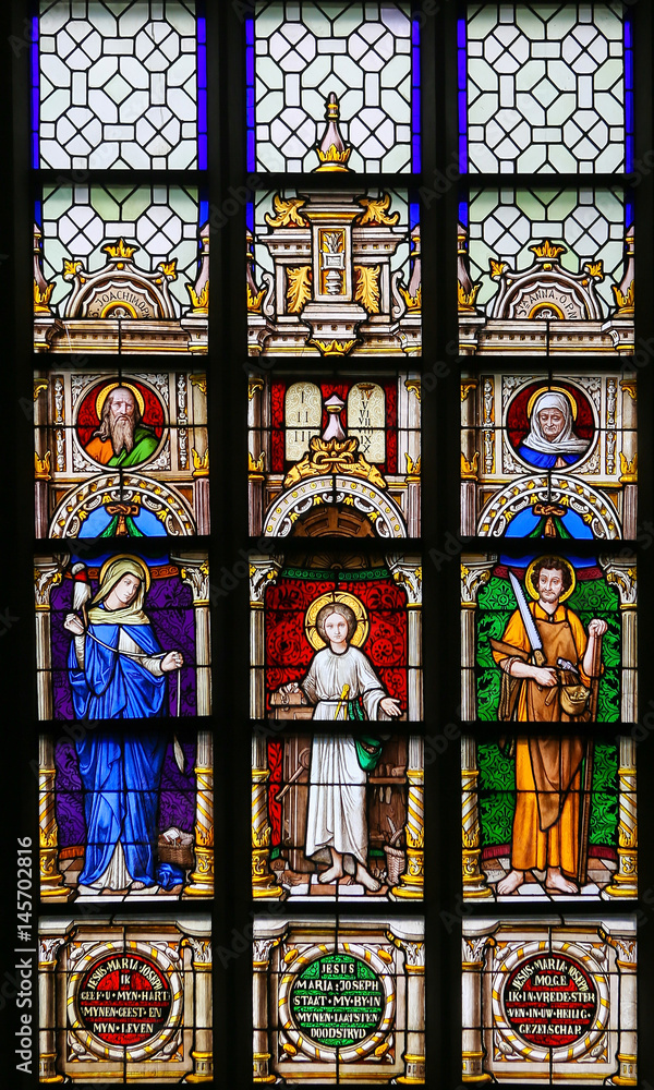 Stained Glass - Mother Mary, Jesus and Saint Joseph