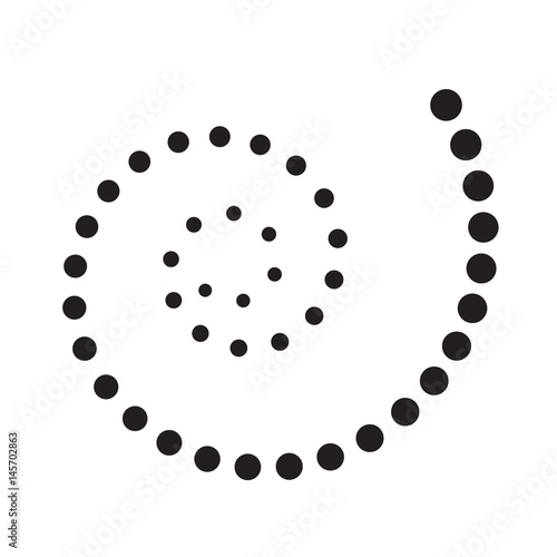 Dotted Spiral Icon Symbol Design. Vector illustration isolated on white background