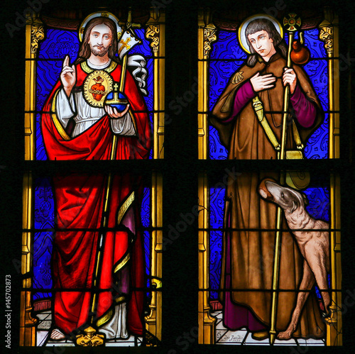 Stained Glass - Jesus Christ and Saint Roch