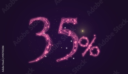 35 % discount - Discount sale sign - Star icon numbers