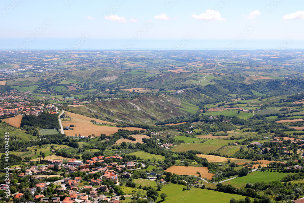 San Marino and Adriatic sea landscape summer season