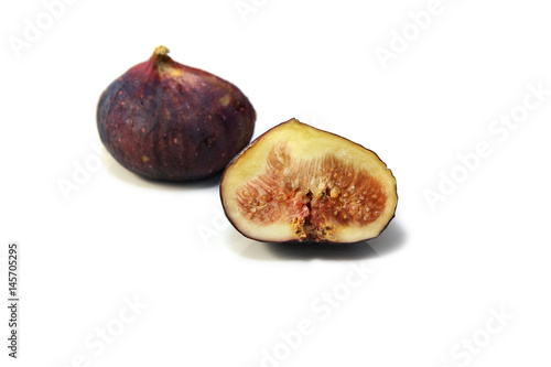 Cut through ripe common fig syconium (fruit) photo