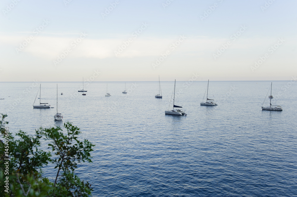 Scenic view of the sea and boats