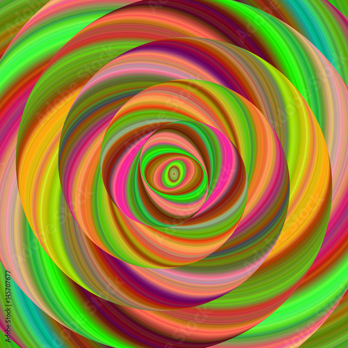 Colorful ellipse fractal spiral design background