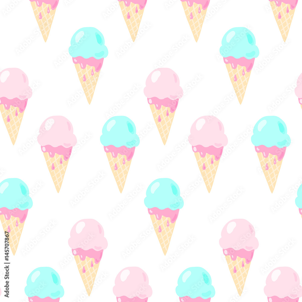 Ice cream  vector  seamless pattern