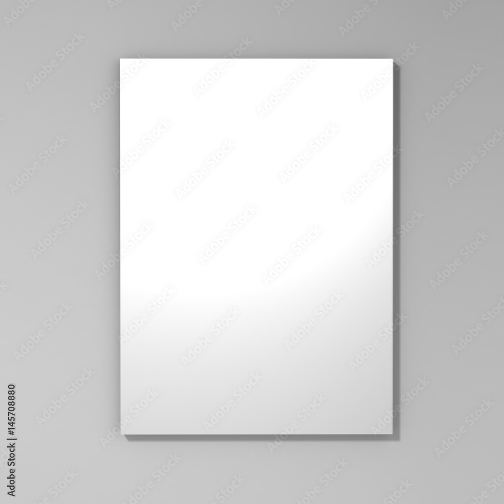 Front magazine book template perspective view on grey background with soft shadows. 3d render illustration. Front magazine book template perspective view on grey background with soft shadows. 3d render illustration.