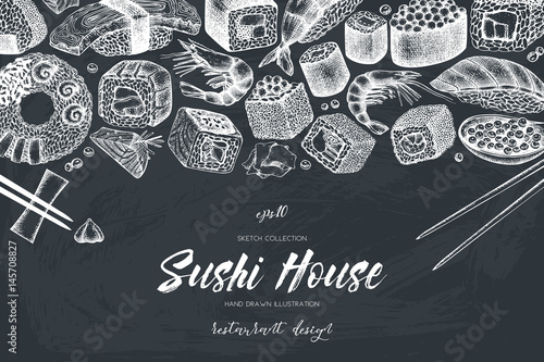 Vector sushi menu design