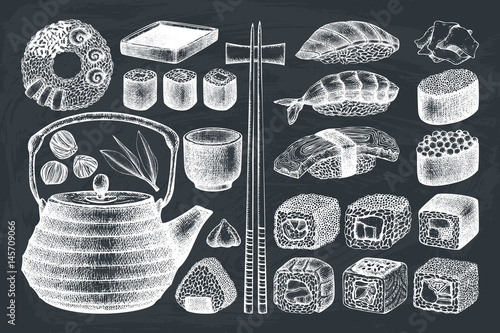 Vector sushi collection