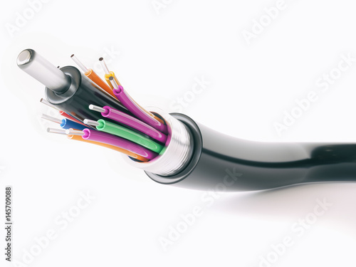 Fiber optical cable detail - 3D Rendering