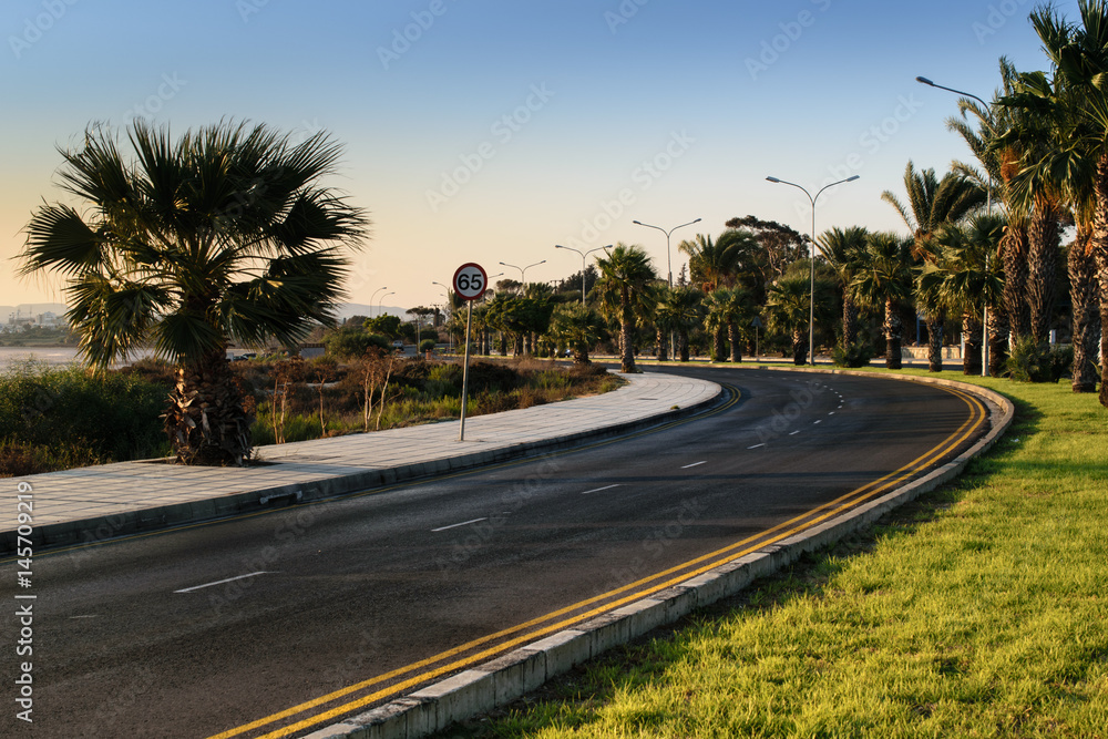 Road in Larnaca, Cyprus