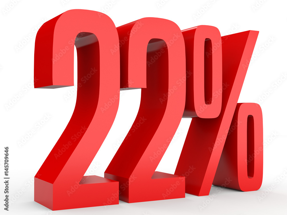 Twenty two percent off. Discount 22 %. Twenty two percent off. Discount 22 %.