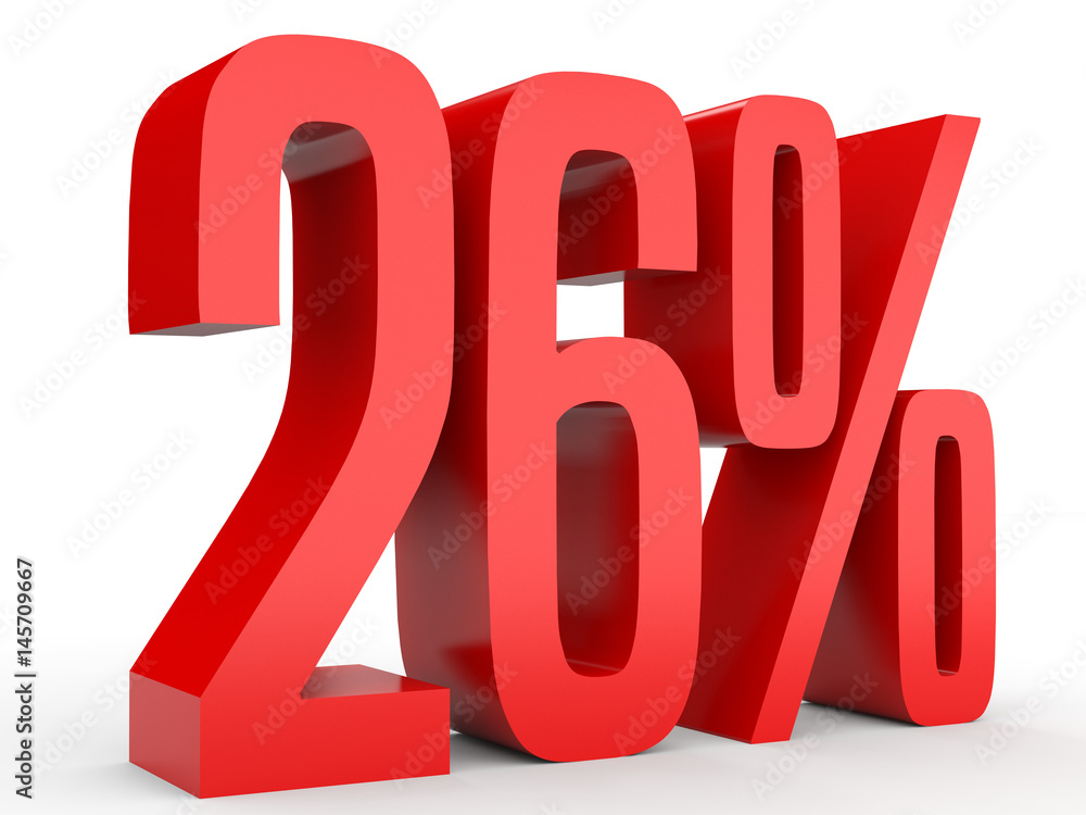 Twenty six percent off. Discount 26 %. Twenty six percent off. Discount 26 %.