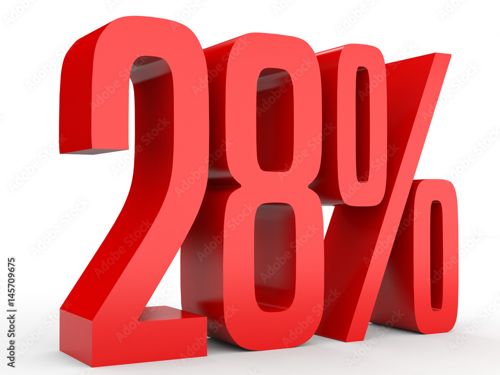 Twenty eight percent off. Discount 28 %. Twenty eight percent off. Discount 28 %.