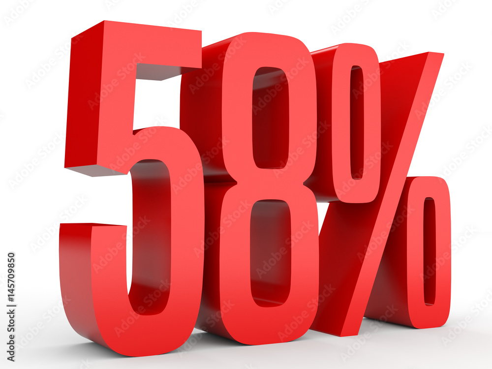 Fifty eight percent off. Discount 58 %. Fifty eight percent off. Discount 58 %.