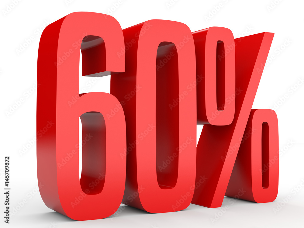 Sixty percent off. Discount 60 %. Sixty percent off. Discount 60 %.