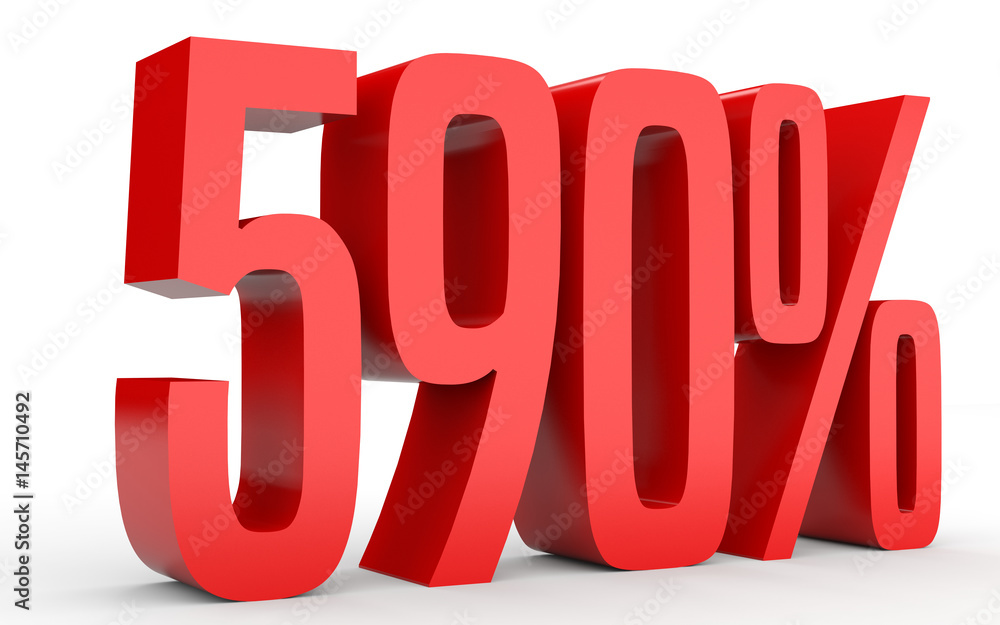 Five hundred and ninety percent. 590 %. 3d illustration. Five hundred and ninety percent. 590 %. 3d illustration.