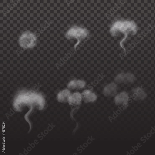 Smoke transparent animation. Sprite sheet for game or cartoon