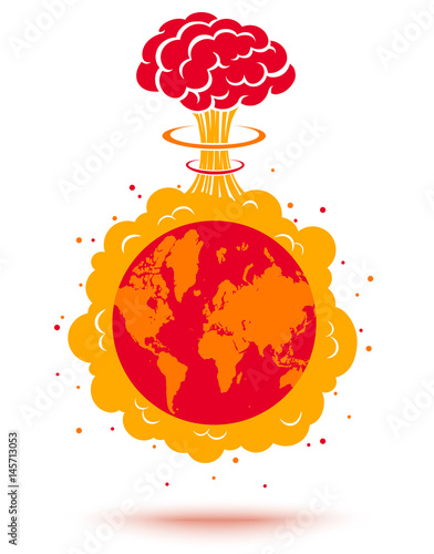 Earth and atomic bomb.
