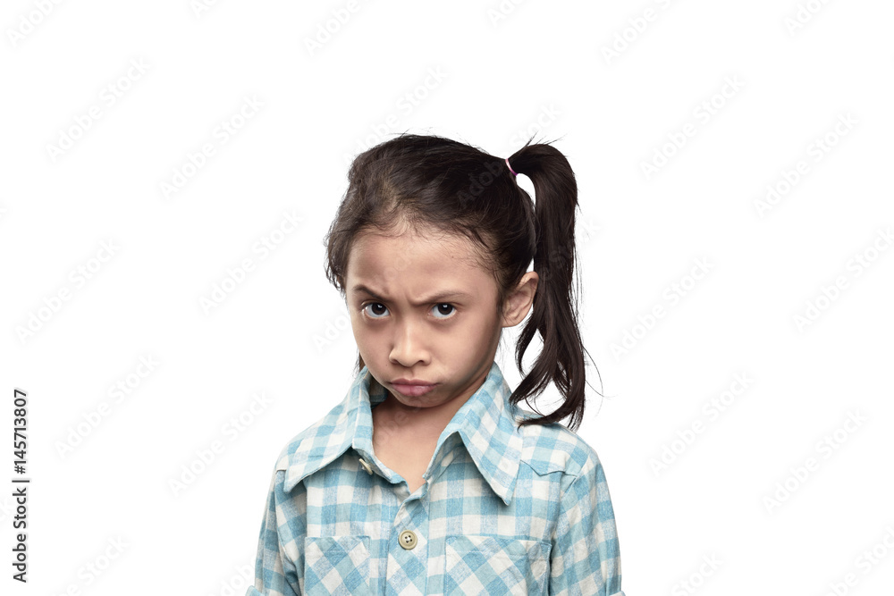 Unhappy asian little girl with sad expression Unhappy asian little girl with sad expression