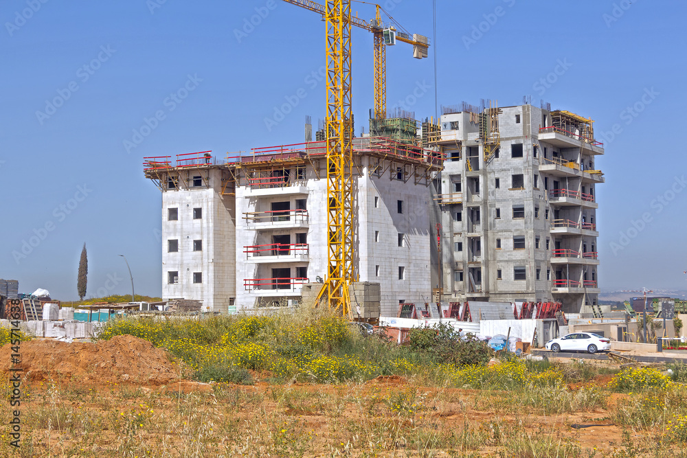 Construction of a residential area. Construction of a residential area.
