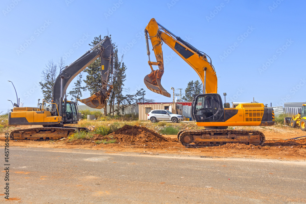 Construction of a residential area. Construction of a residential area.