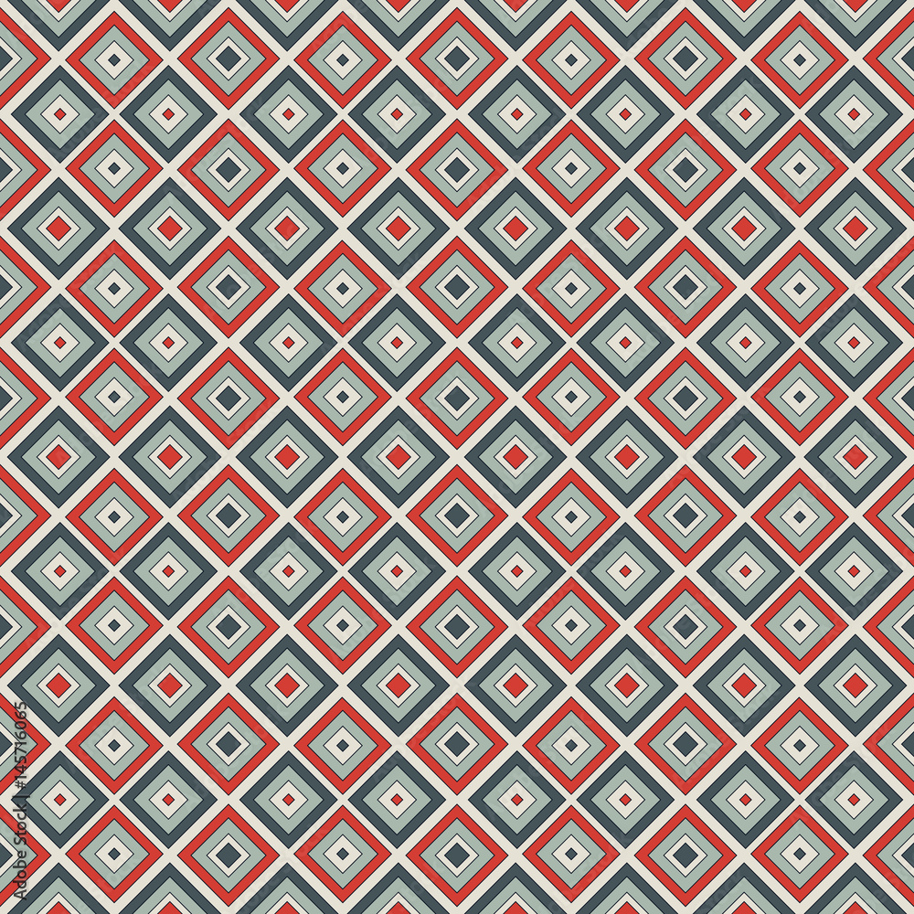 Seamless pattern in vivid colors. Repeated squares and rhombuses bright ornamental abstract background. Seamless pattern in vivid colors. Repeated squares and rhombuses bright ornamental abstract background.