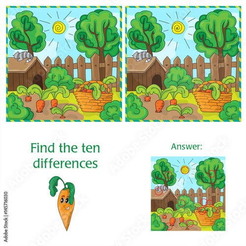 Find differences between the two images carrots in the garden