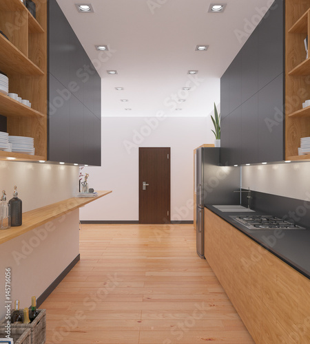 3D Interior rendering of an Apartment