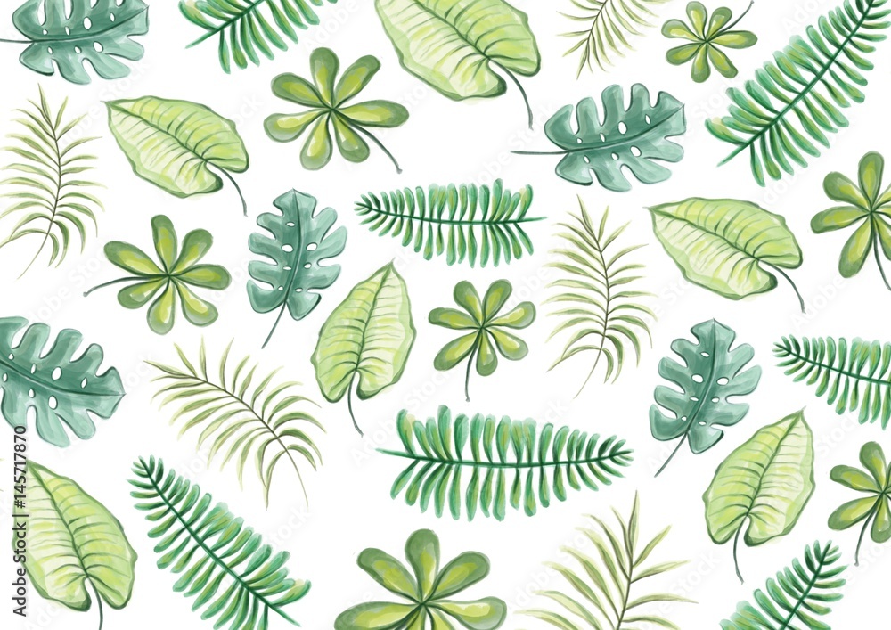 Tropical Leaves Watercolor Tropical Leaves Watercolor