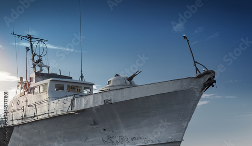 Fotografía Armed military or coast guard rescue ship with guns