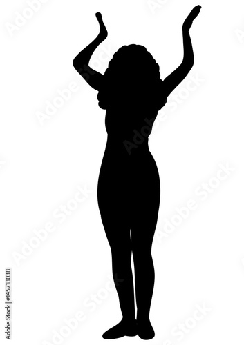 Silhouette of a girl beautifully dancing