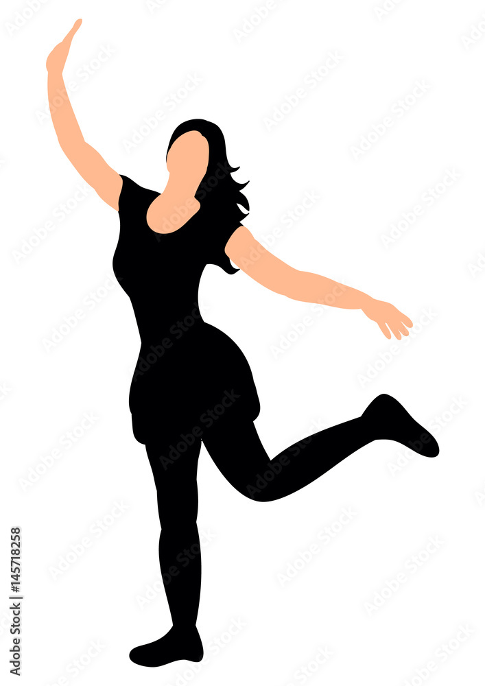 silhouette of girl beautifully dancing silhouette of girl beautifully dancing