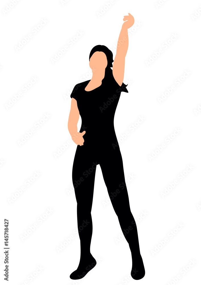 Illustration, vector silhouette of girl dancing Illustration, vector silhouette of girl dancing