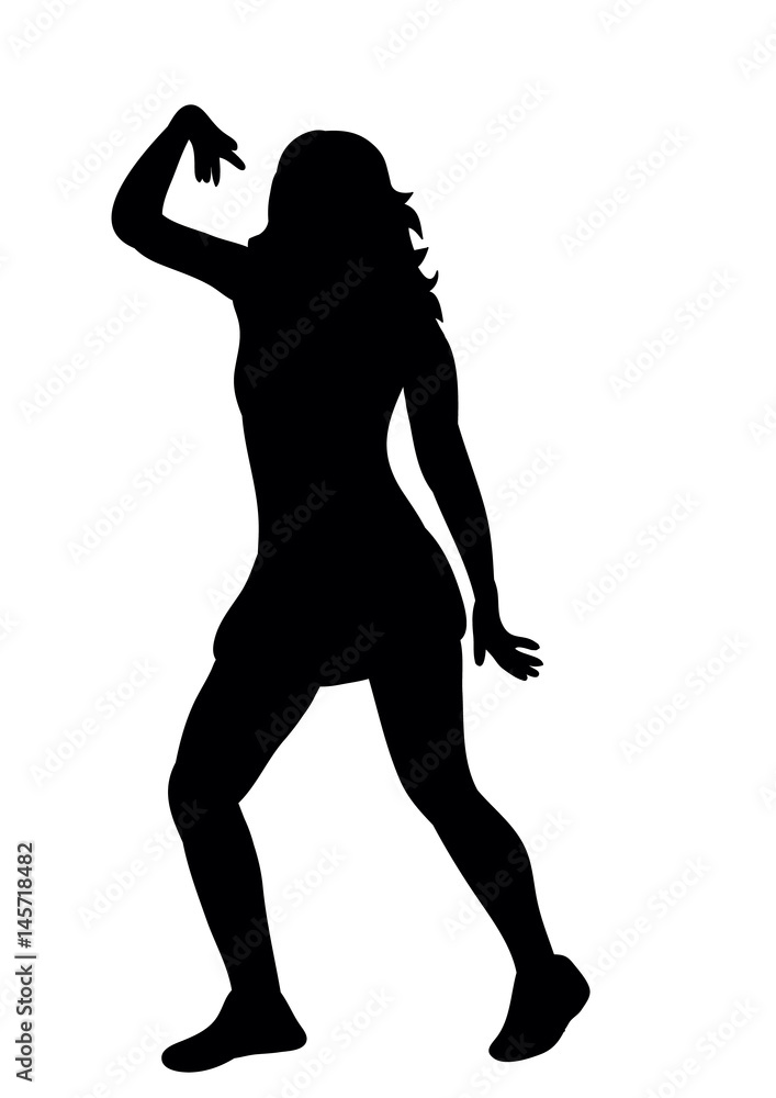 Silhouette girl dancer dancing Silhouette girl dancer dancing