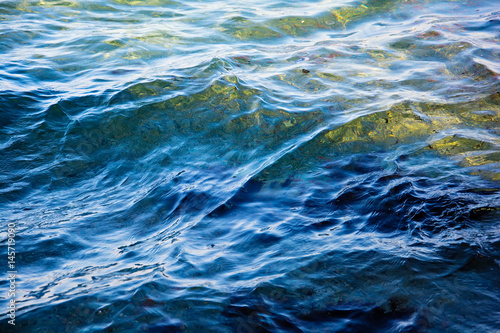 Fototapeta Naklejka Na Ścianę i Meble -  Blue ripple wave sea