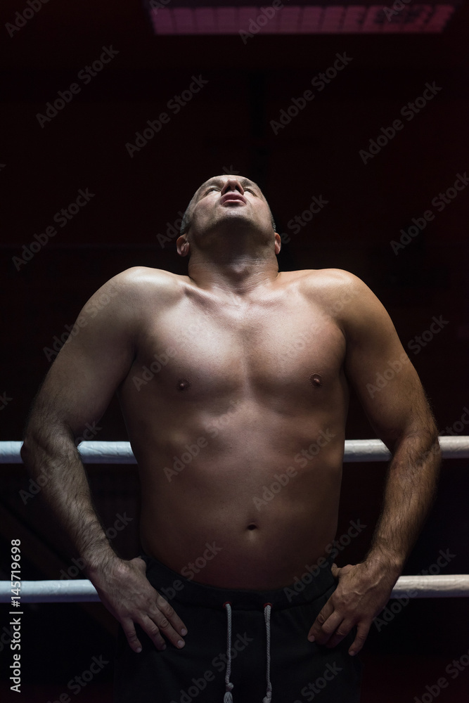 portrait of muscular professional kickboxer portrait of muscular professional kickboxer