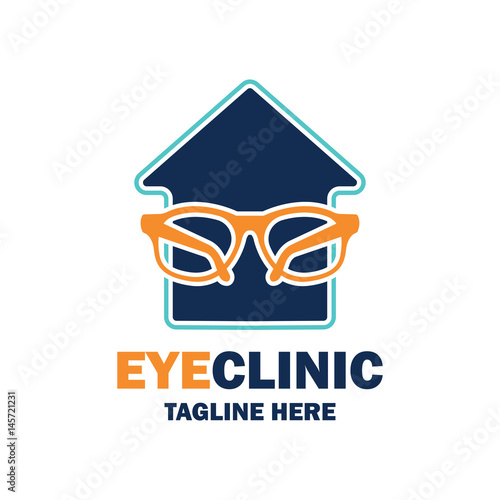 eye clinic / ophthalmic clinic / ophthalmology / optometrist icon with text space for your slogan / tagline, vector illustration