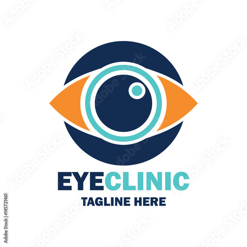 eye clinic / ophthalmic clinic / ophthalmology / optometrist icon with text space for your slogan / tagline, vector illustration