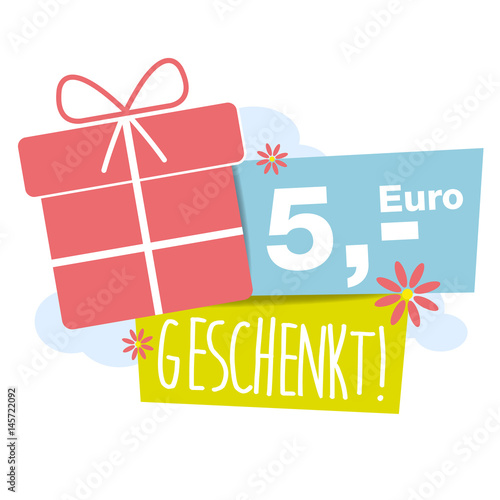 5,- Euro geschenkt! Button, Icon