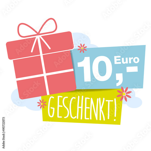 10,- Euro geschenkt! Button, Icon