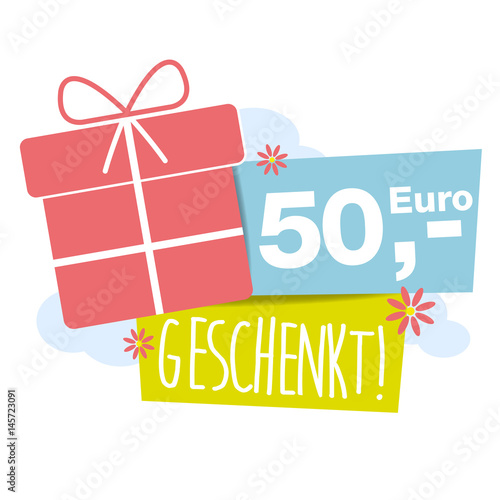 50,- Euro geschenkt! Button, Icon