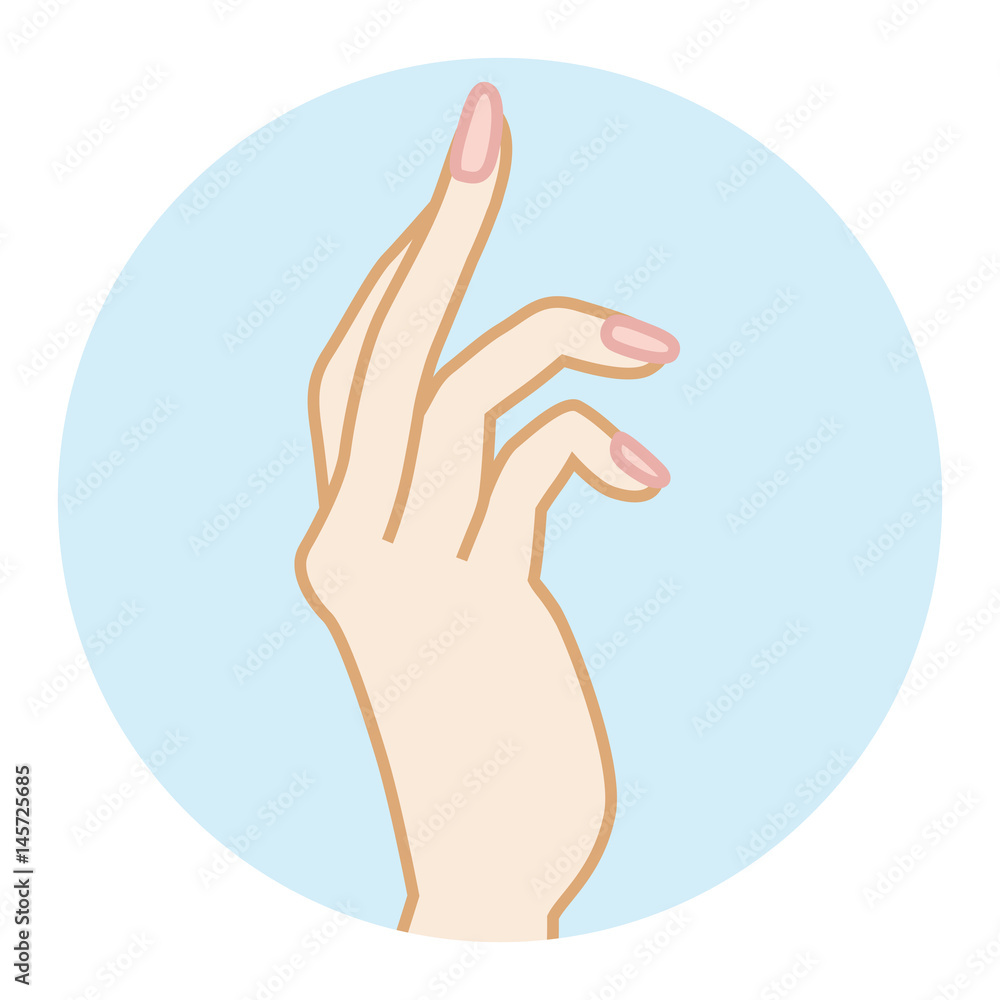 Female Clean Hand Side View 女性の手 側面 Stock Vector Adobe Stock