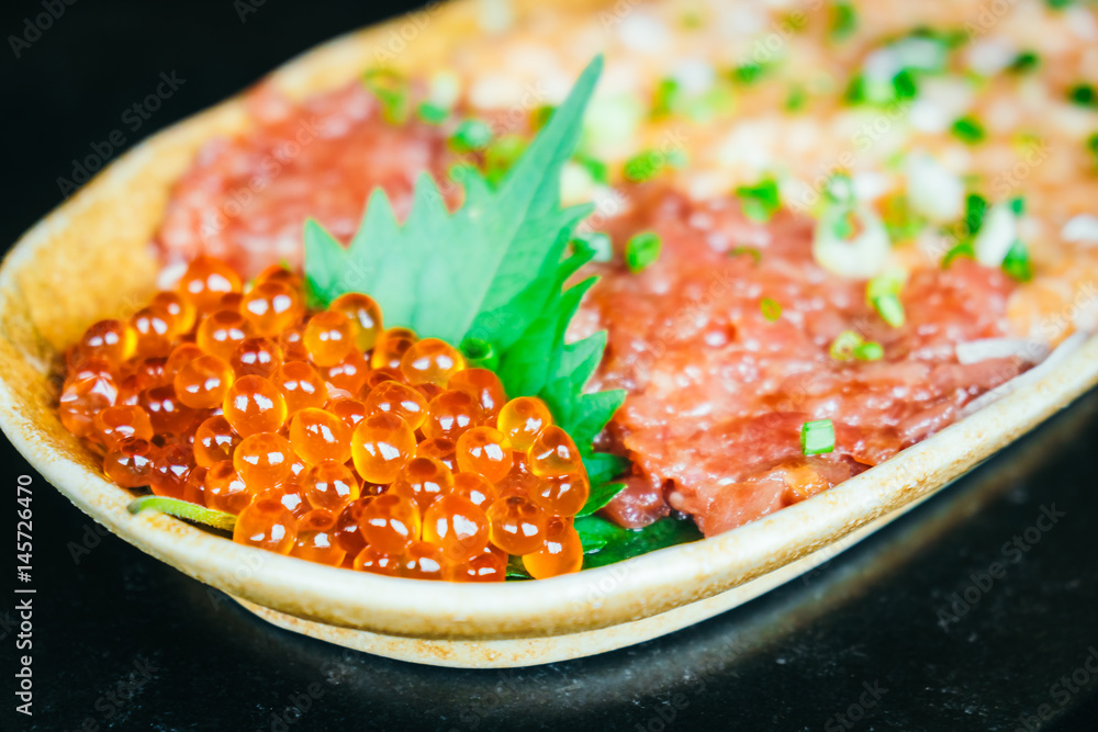 Salmon and tuna tartar Salmon and tuna tartar