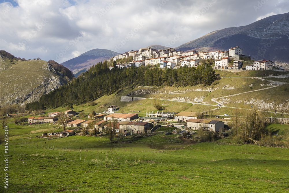 Opi, medieval village on the Abruzzo Mountains in Italy