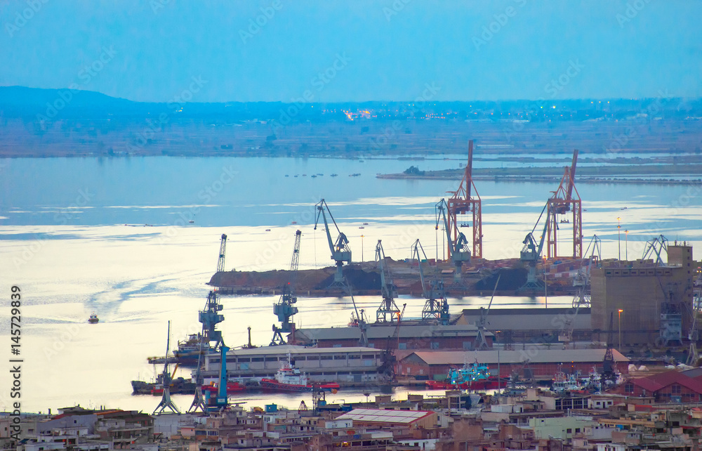 Thessaloniki shipping port. Greece