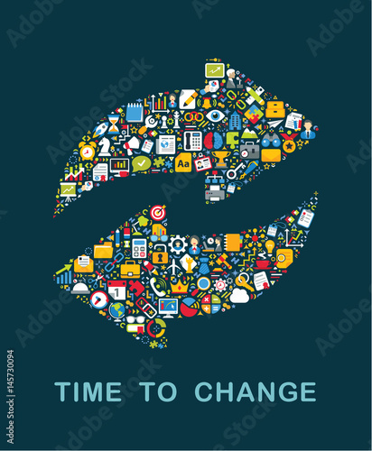 Business icons are grouped in 