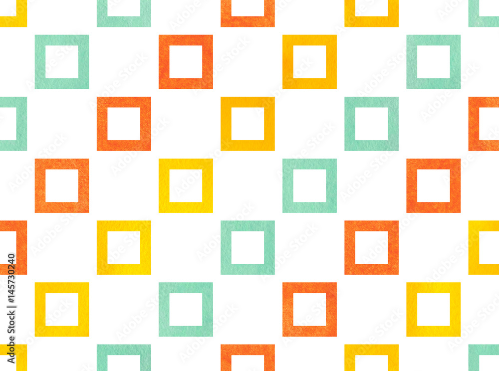 Watercolor square pattern. Watercolor square pattern.