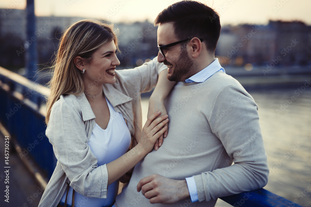 Beautiful couple dating outdoors Beautiful couple dating outdoors