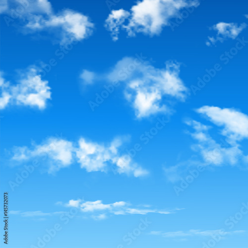 Blue sky with clouds.